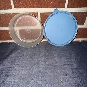 Tupperware Blue Lid and Clear Bowl Set